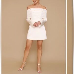 Elegant Off-Shoulder White Dress